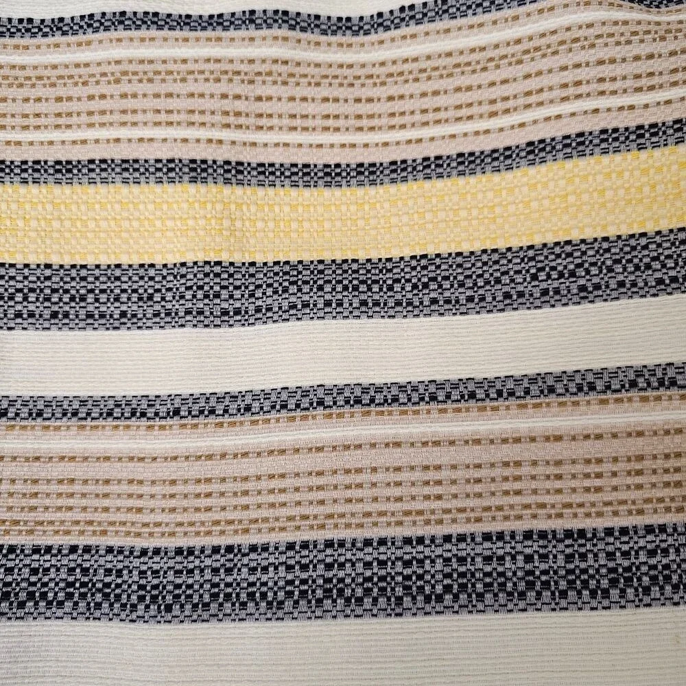 Etcetera Striped‎ Textured Pencil Skirt Navy Beige Yellow Professional 0Nwot